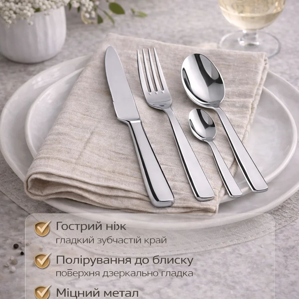 Прилади столові SMEG Dinner Cutlery, 4 предмети, на 1 особу