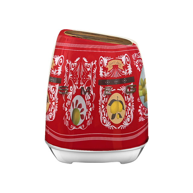 SMEG Dolce&Gabbana, червоний — набір із 6 кухонних ножів та підставки