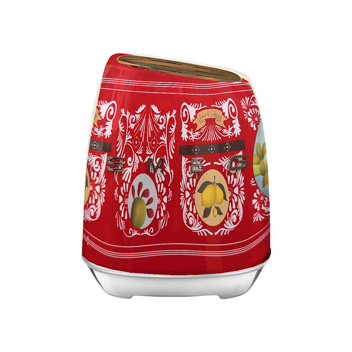 SMEG Dolce&Gabbana, червоний — набір із 6 кухонних ножів та підставки