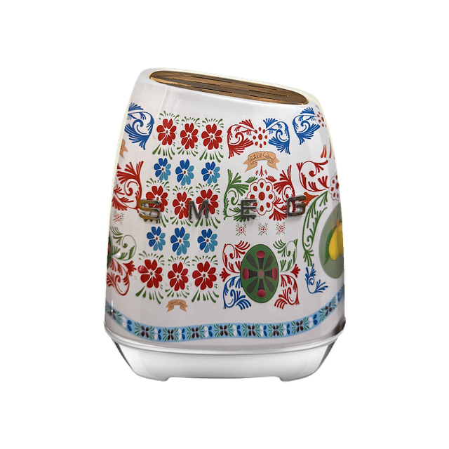 SMEG Dolce&Gabbana, білий — набір із 6 кухонних ножів та підставки