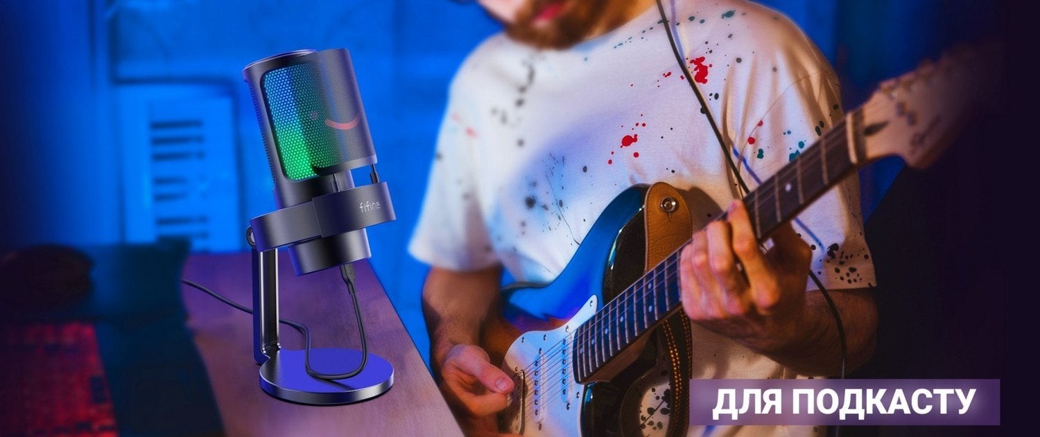 Мікрофон Fifine A8 RGB (A8) Black