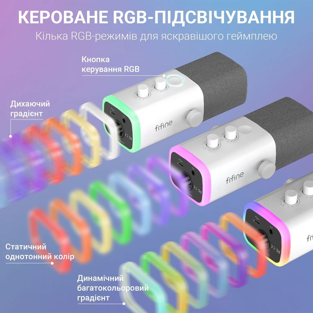 Мікрофон Fifine AM8T White