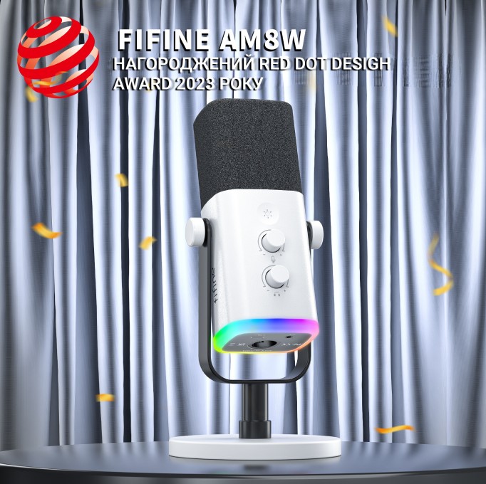Мікрофон Fifine AM8 White