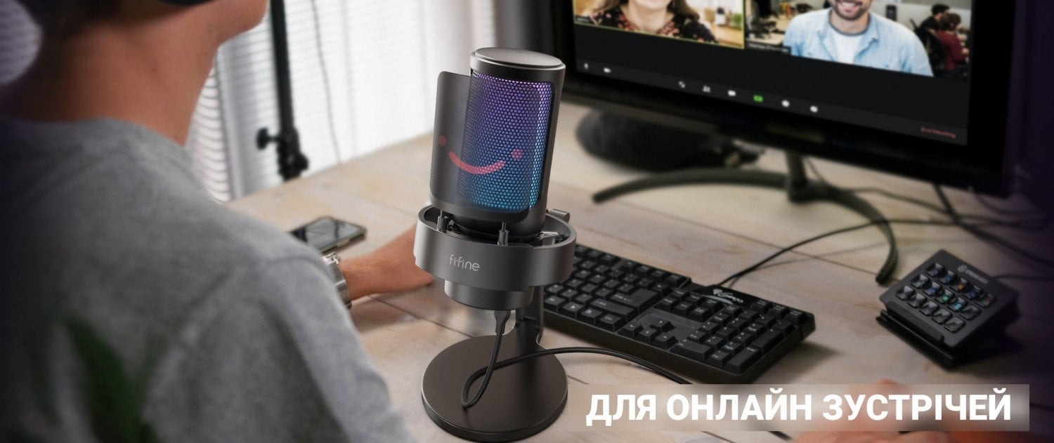 Мікрофон Fifine A8 RGB (A8) Black