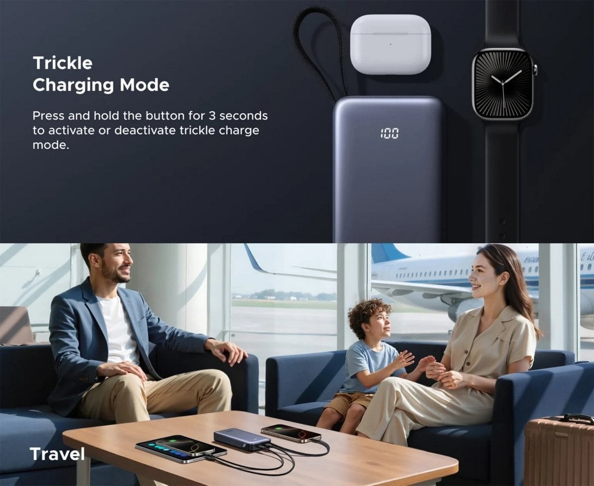 Зовнішній акумулятор Ugreen PB536 20000 мА·год 45 Вт (55988B) Grey