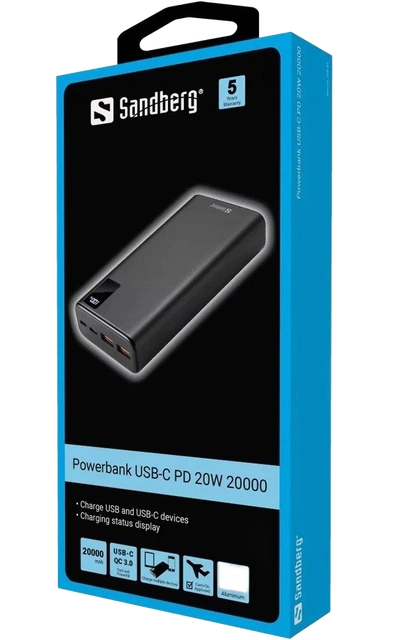 Powerbank Sandberg 20000 мА·год 20 Вт (420-59)