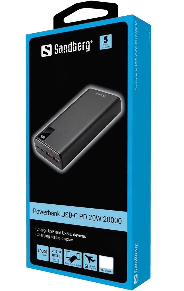 Powerbank Sandberg 20000 мА·год 20 Вт (420-59)