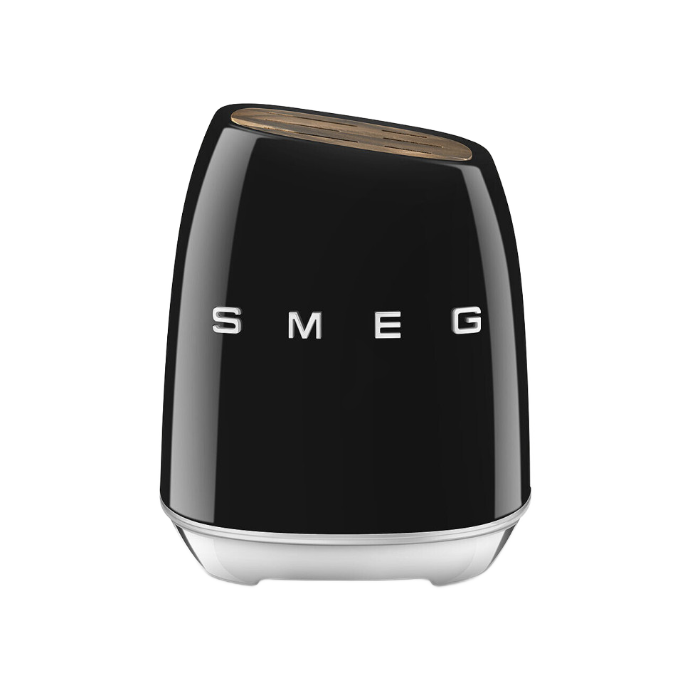 Набір кухонних ножів SMEG з підставкою, 7 предметів, чорний